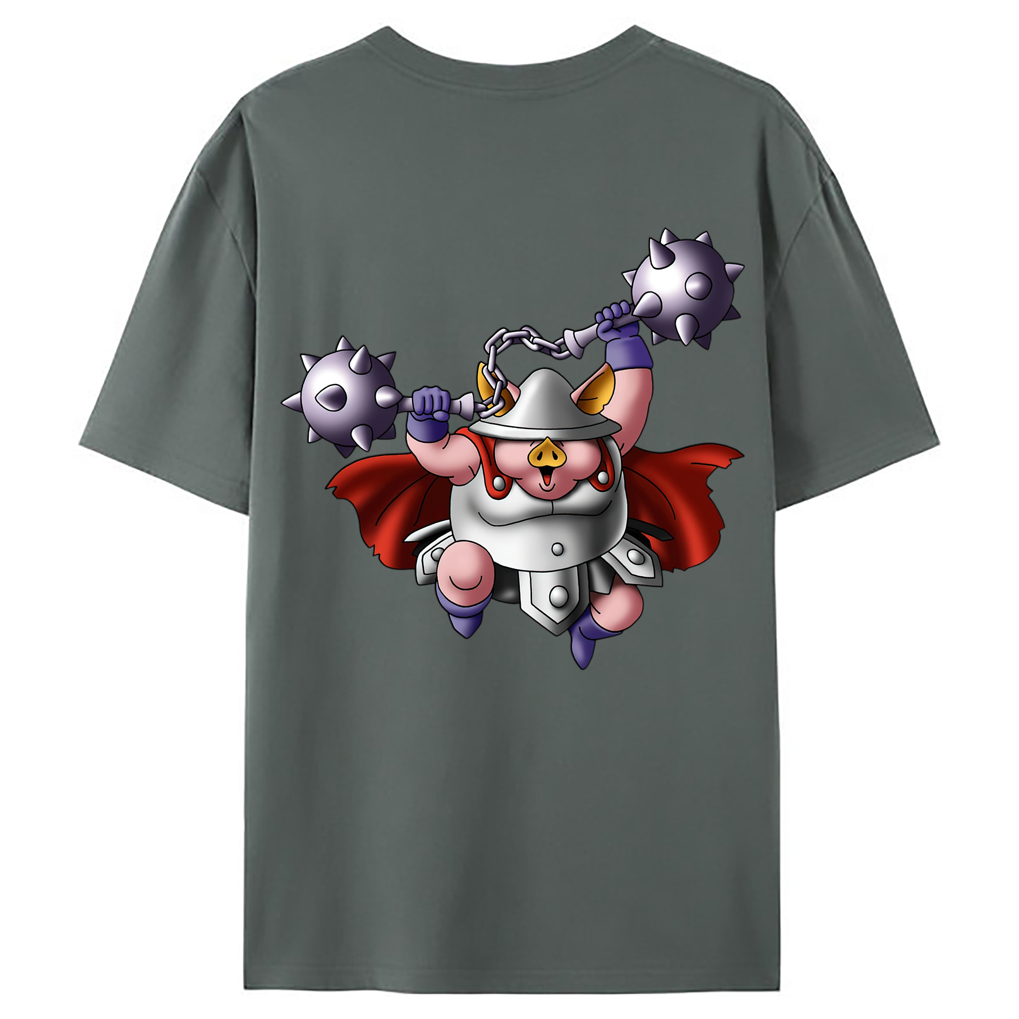 （画像用） ドラゴンクエスト Doragon Kuesuto Dragon Quest 綿100％ メンズ半袖Tシャツ（バックプリント） 通気性